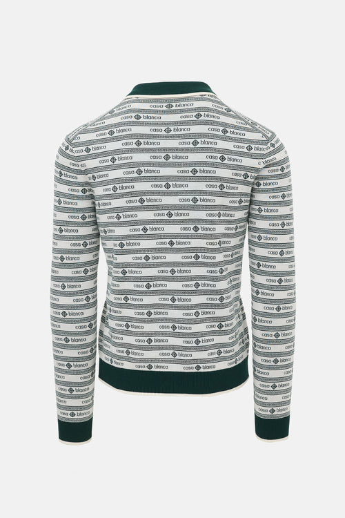 Casablanca Merino Wool Jacquard Polo Shirt