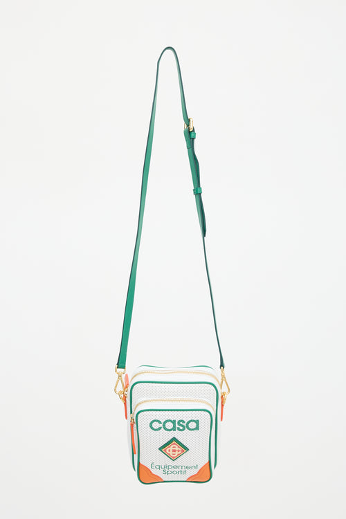Casablanca Perforated Leather Logo Bag