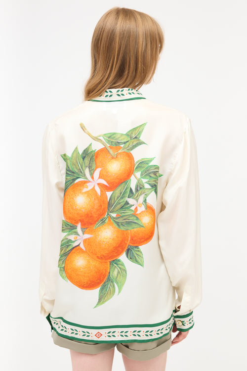 Casablanca Silk Oranges En Fleur Shirt