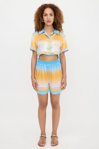 Casablanca Silk Satin La Danse Shorts