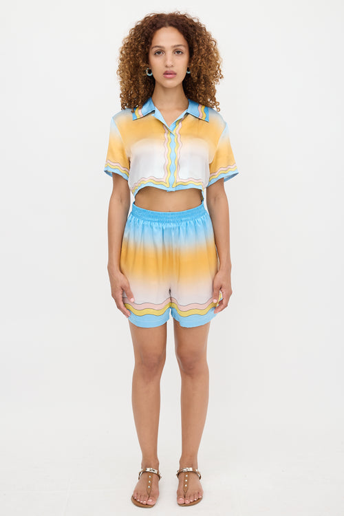 Casablanca Silk Satin La Danse Shirt
