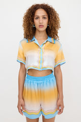 Casablanca Silk Satin La Danse Shirt