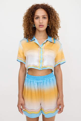 Casablanca Silk Satin La Danse Shirt