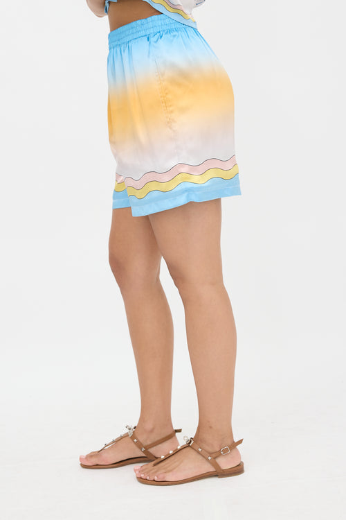 Casablanca Silk Satin La Danse Shorts
