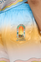 Casablanca Silk Satin La Danse Shorts