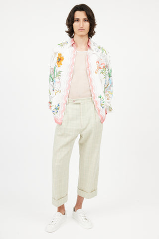 Casablanca White & Multi Silk Floral Shirt