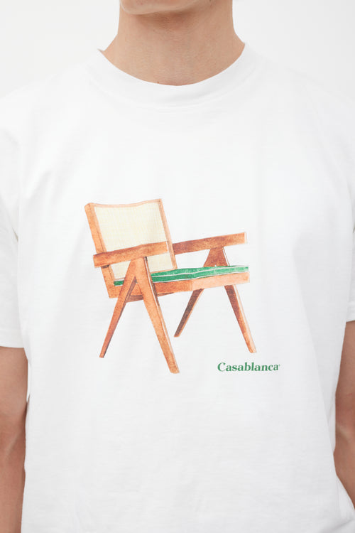 Casablanca White & Multicolour Chair Logo T-Shirt
