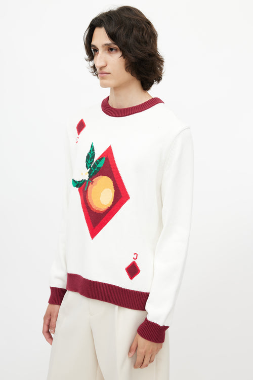 Casablanca White & Multicolour Tangerine Knit Sweater