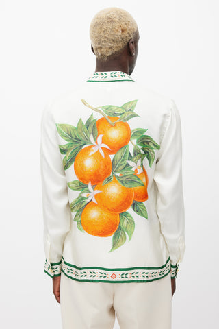 Casablanca White & Multicolour Tangerine Silk Shirt
