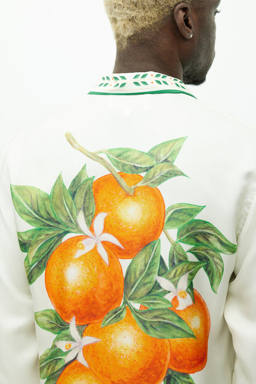 Casablanca White & Multicolour Tangerine Silk Shirt