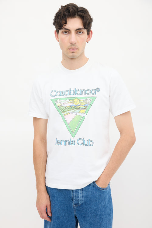 Casablanca White & Multicolour Tennis Club Icon Graphic T-Shirt