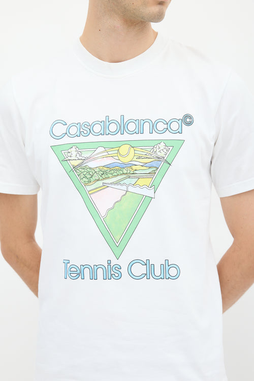 Casablanca White & Multicolour Tennis Club Icon Graphic T-Shirt