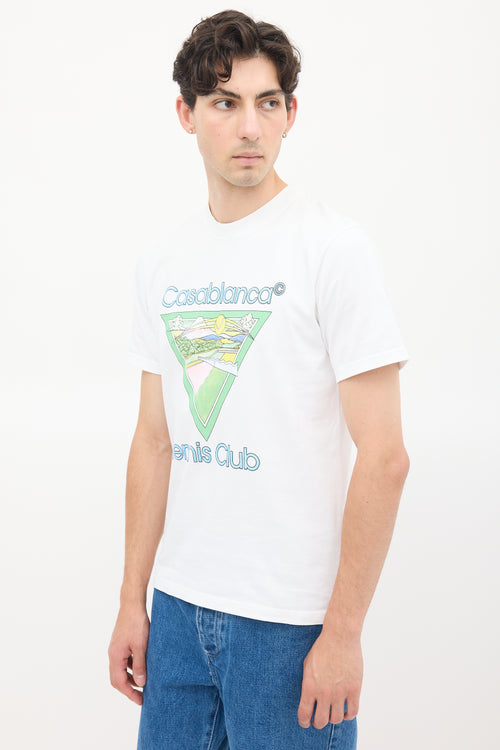 Casablanca White & Multicolour Tennis Club Icon Graphic T-Shirt