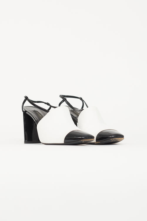 Casadei Black & White Leather Heel