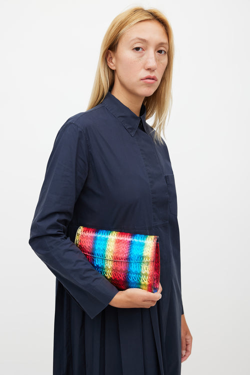 Casadei Multicolour Holographic Embossed Shoulder Bag