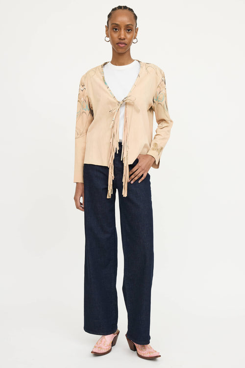 Roberto Cavalli Suede Fringe Jacket