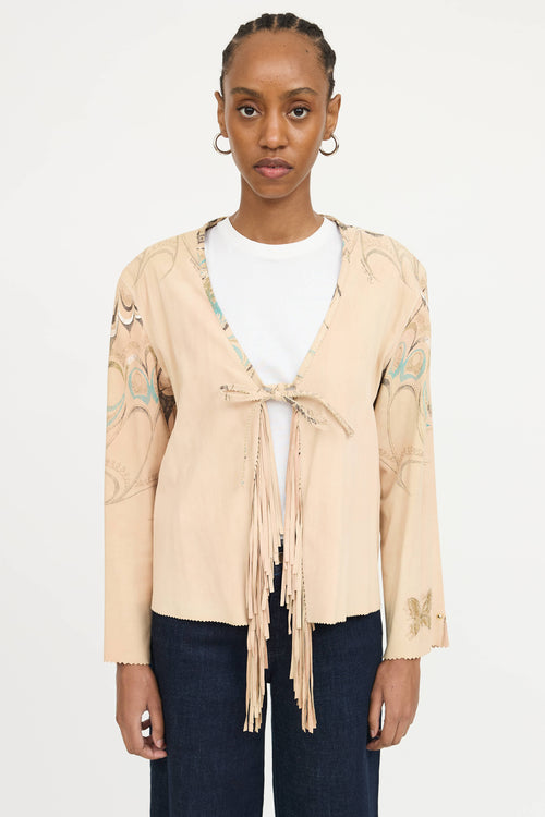 Roberto Cavalli Suede Fringe Jacket
