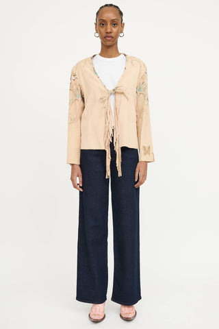 Roberto Cavalli Suede Fringe Jacket