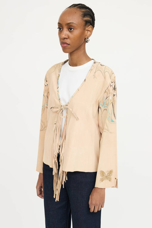 Roberto Cavalli Suede Fringe Jacket