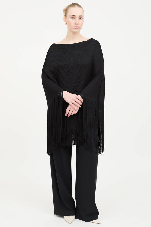 Roberto Cavalli Knit Tassel Cape