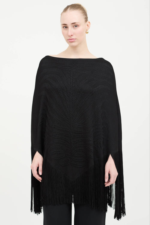 Roberto Cavalli Knit Tassel Cape