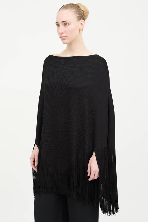 Roberto Cavalli Knit Tassel Cape