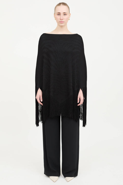 Roberto Cavalli Knit Tassel Cape