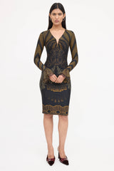 Roberto Cavalli Patterned Midi Dress