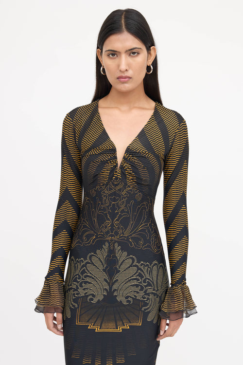 Roberto Cavalli Patterned Midi Dress