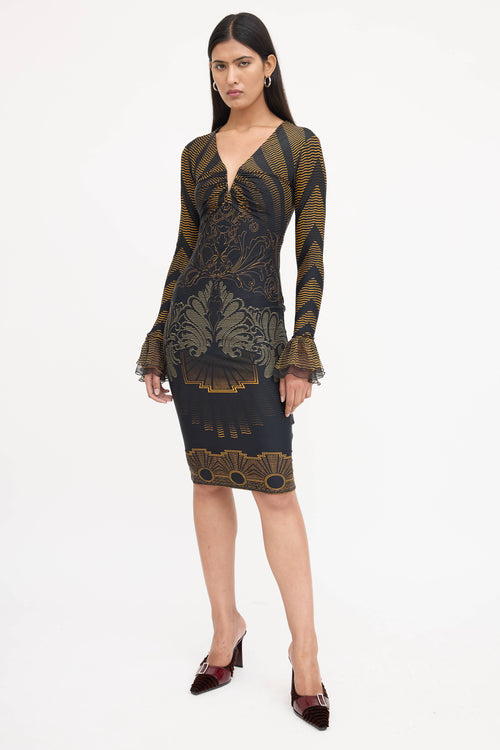 Roberto Cavalli Patterned Midi Dress