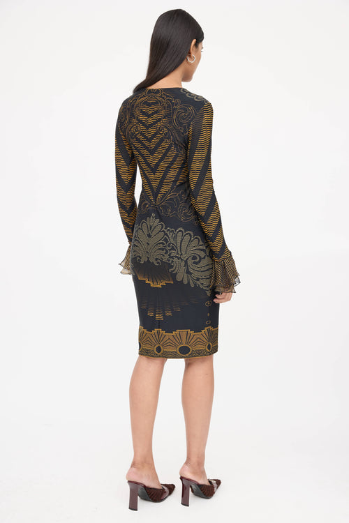 Roberto Cavalli Patterned Midi Dress