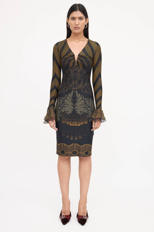 Roberto Cavalli Patterned Midi Dress