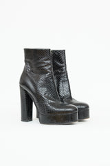 Roberto Cavalli Platform Embossed Ankle Boot