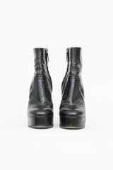Roberto Cavalli Platform Embossed Ankle Boot