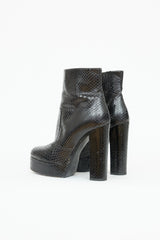 Roberto Cavalli Platform Embossed Ankle Boot