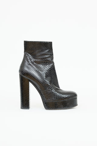 Roberto Cavalli Platform Embossed Ankle  Boot