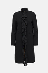 Roberto Cavalli Wool Ruffled Trim Coat