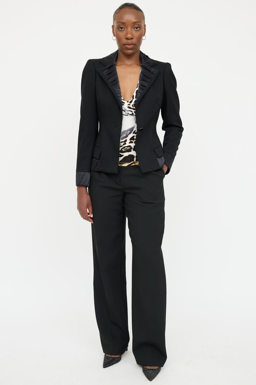 Roberto Cavalli Silk Pleated Blazer