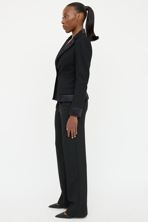 Roberto Cavalli Silk Pleated Blazer