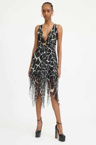 Roberto Cavalli Printed Asymmetrical  Dress