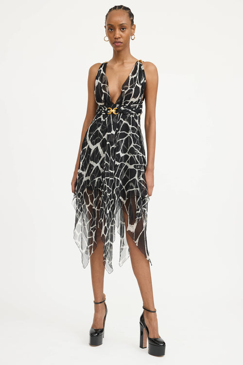 Roberto Cavalli Printed Asymmetrical  Dress