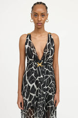 Roberto Cavalli Printed Asymmetrical  Dress