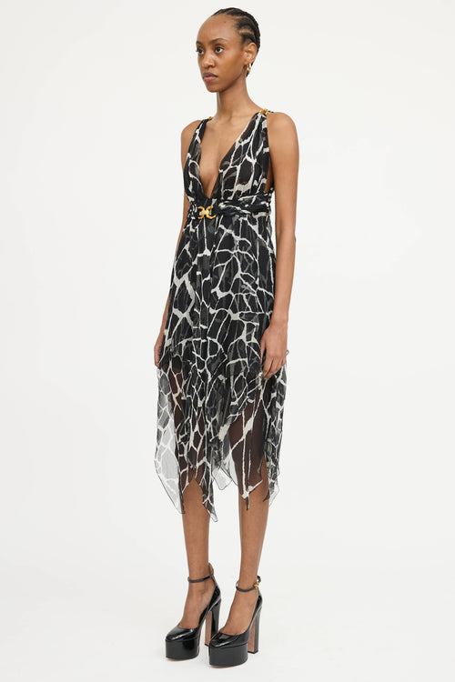 Roberto Cavalli Printed Asymmetrical  Dress