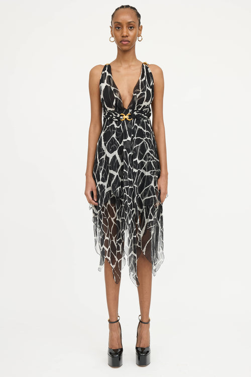 Roberto Cavalli Printed Asymmetrical  Dress