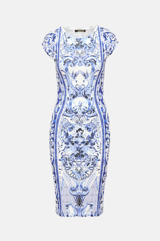 Roberto Cavalli Patterned Short Sleeve Dress