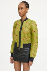 Just Cavalli Leather Lace Bomber Jacket