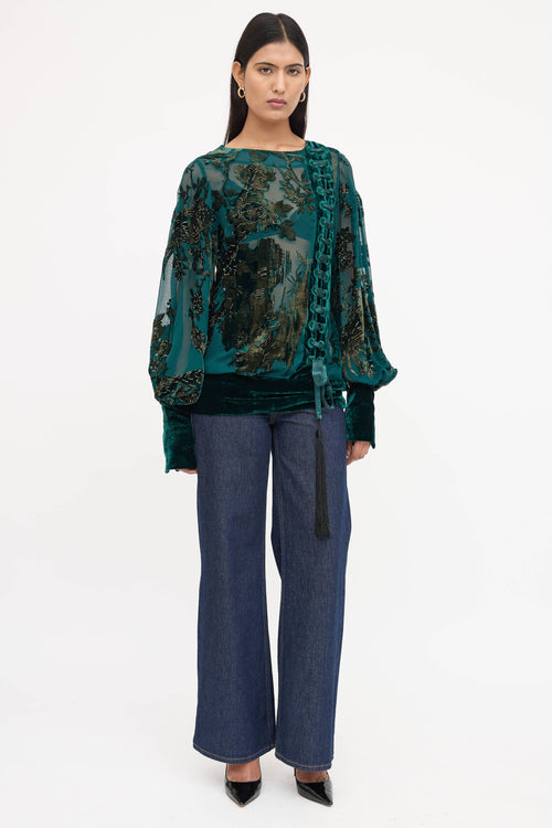 Roberto Cavalli Silk Velvet Top