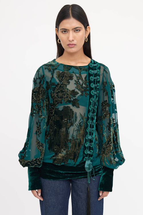 Roberto Cavalli Silk Velvet Top