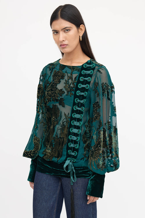 Roberto Cavalli Silk Velvet Top