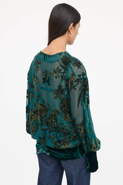 Roberto Cavalli Silk Velvet Top